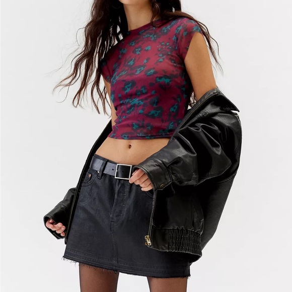 NWOT Urban Outfitters Urban Renewal Remnants Mesh Baby Tee XS - Picture 4 of 6